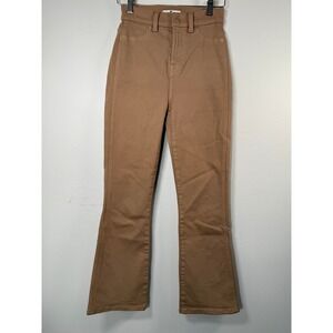 7 For All Mankind HW Slim Kick Coated Jeans Womens 24 Small Cafe Crema Tan